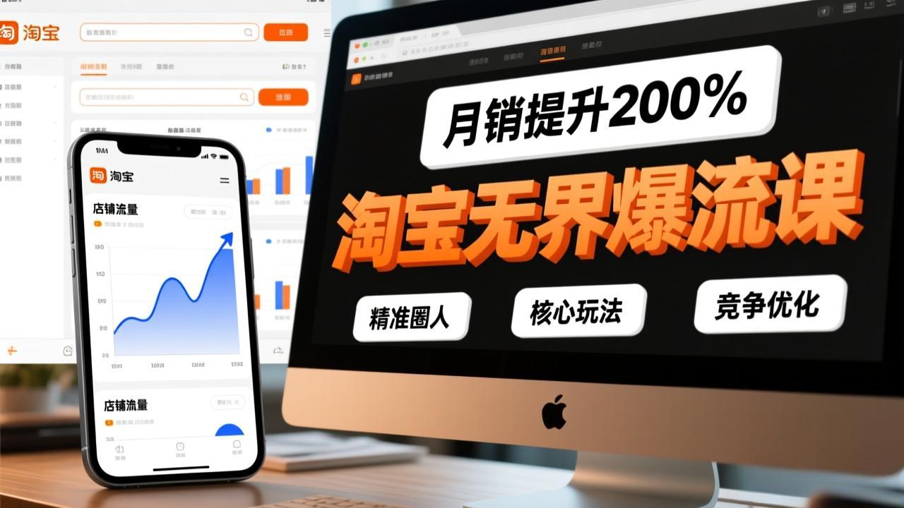 （17132期）淘宝无界爆流课，精准圈人、核心玩法、竞争优化，快速引爆店铺流量，月销提升200%