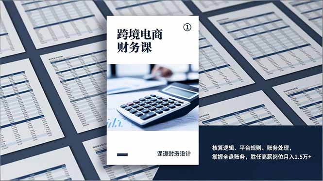 （17036期）跨境电商财务课，核算逻辑、平台规则、账务处理，掌握全盘账务，胜任高薪岗位月入1.5万+