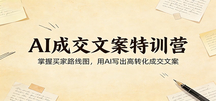 AI成交文案特训营：掌握买家路线图，用AI写出高转化成交文案