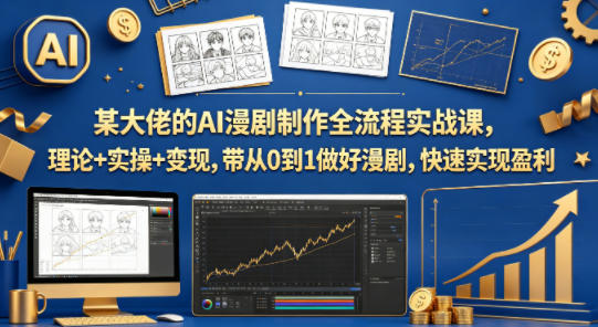 某大佬的AI漫剧制作全流程实战课，理论+实操+变现，带从0到1做好漫剧，快速实现盈利