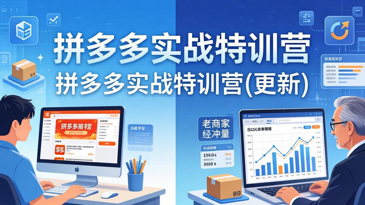 （18181期）拼多多实战特训营(更新4月24)：不管是新手入门或老商家冲量，都有实操方法，跟着学，少走弯路