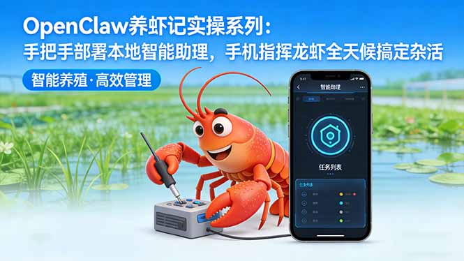 （17846期）OpenClaw养虾记实操系列-更新：手把手部署本地智能助理，手机指挥龙虾全天候搞定杂活