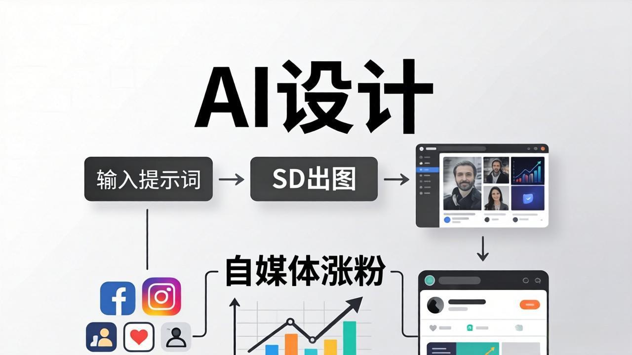 （18136期）人人都是AI设计师：SD出图+自媒体涨粉一站教学，告别图文素材焦虑，AI设计让你轻松避开内卷