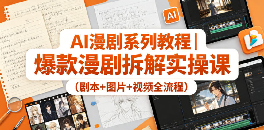 AI漫剧系列教程｜爆款漫剧拆解实操课（剧本+图片+视频全流程）