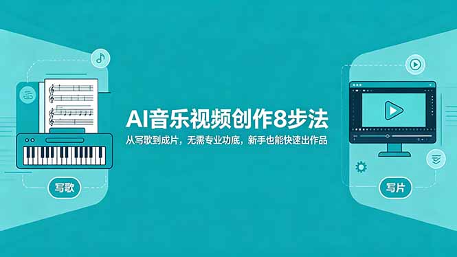 （18340期）AI音乐视频创作8步法：从写歌到成片，无需专业功底，新手也能快速出作品