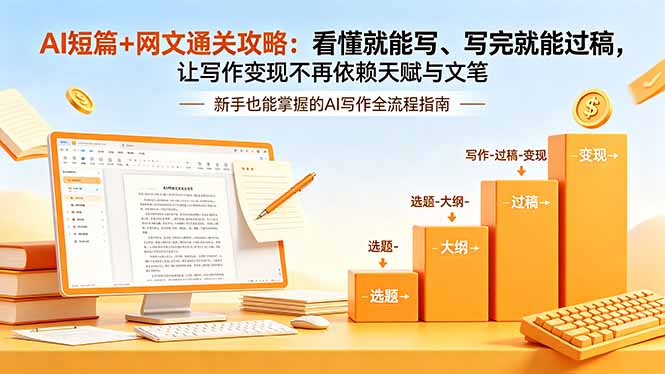 （18485期）AI短篇+网文通关攻略-更新4月：看懂就能写、写完就能过稿，让写作变现不再依赖天赋与文笔