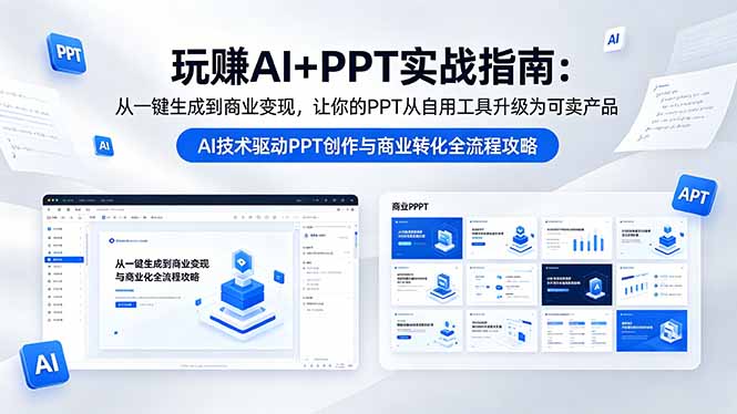 （18448期）玩赚AI+PPT实战指南-更新5月13：从一键生成到商业变现，让你的PPT从自用工具升级为可卖产品