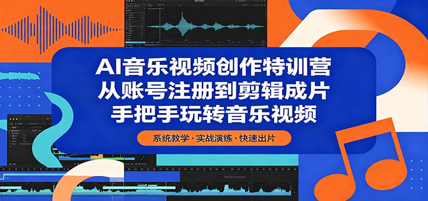 AI音乐视频创作特训营：从账号注册到剪辑成片，手把手玩转音乐视频