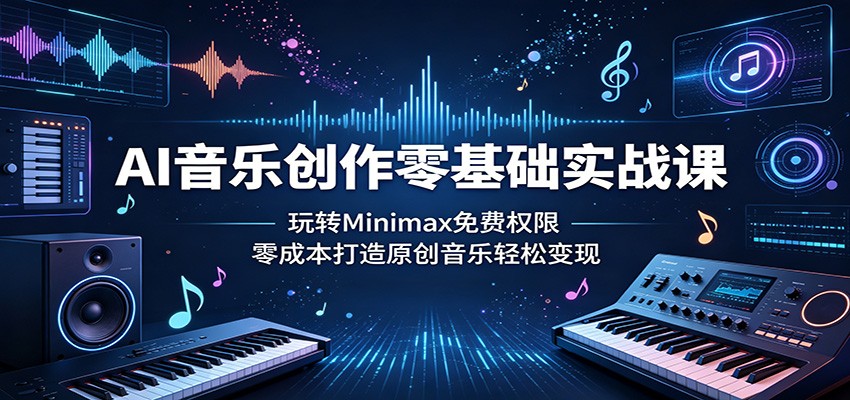 AI音乐创作零基础实战课：玩转Minimax免费权限，零成本打造原创音乐轻松变现