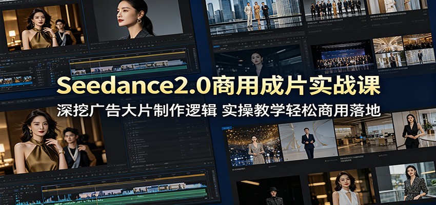 Seedance2.0商用成片实战课：深挖广告大片制作逻辑，实操教学轻松商用落地