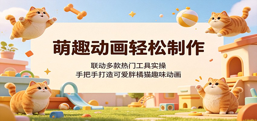 萌趣动画轻松制作，联动多款热门工具实操，手把手打造可爱胖橘猫趣味动画