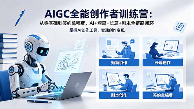 （18403期）AIGC全能创作者训练营：从零基础到签约拿稿费，AI+短篇+长篇+剧本全链路闭环