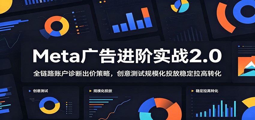 Meta广告进阶实战2.0：全链路账户诊断出价策略，创意测试规模化投放稳定拉高转化