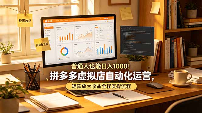 （19022期）普通人也能日入 1000！拼多多虚拟店自动化运营，矩阵放大收益全程实操流程