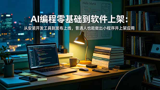 （19109期）AI编程零基础到软件上架：从安装开发工具到发布上线，普通人也能做出小程序并上架应用商店