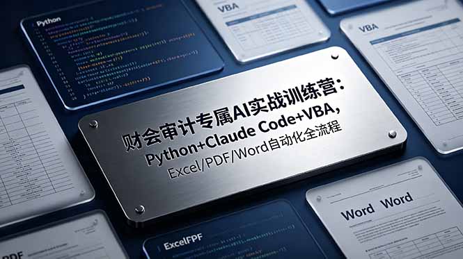 （19028期）财会审计专属 AI实战训练营：Python+Claude Code+VBA，Excel/PDF/Word自动化全流程