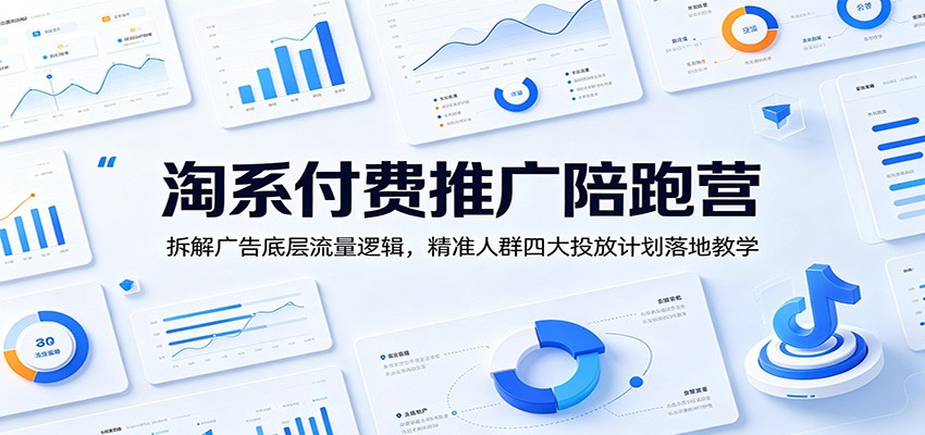 淘系付费推广陪跑营：拆解广告底层流量逻辑，精准人群四大投放计划落地教学