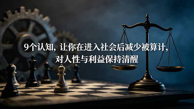 （19042期）付费文章：9个认知，让你在进入社会后减少被算计，对人性与利益保持清醒