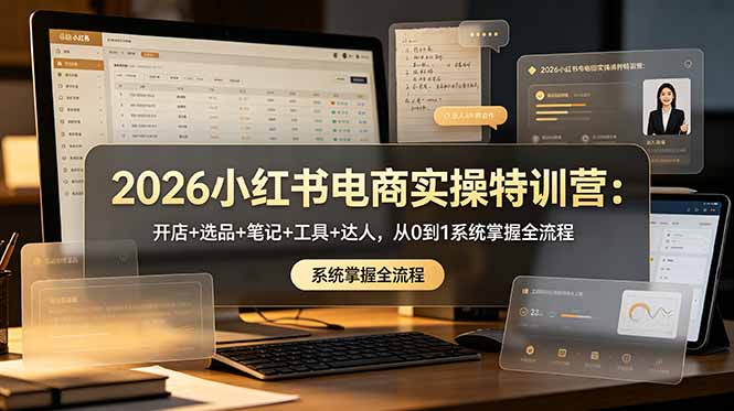 （18978期）2026小红书电商实操特训营：开店+选品+笔记+工具+达人，从0到1系统掌握全流程