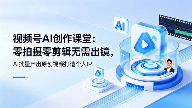 （19049期）视频号AI创作课堂：零拍摄零剪辑无需出镜，AI批量产出原创视频打造个人IP