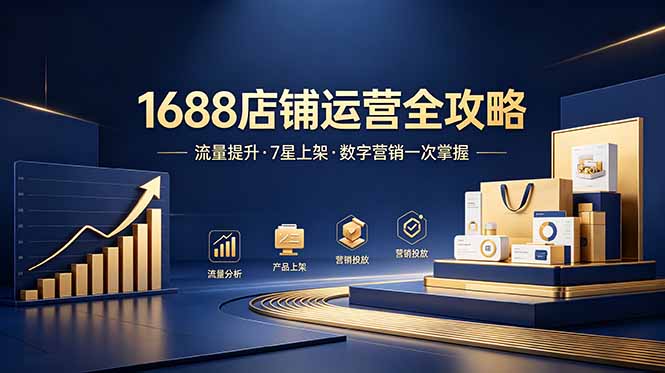 （18976期）1688店铺没流量？产品上架不到7星？数字营销不会投？全套运营技能一次学(更新6月）