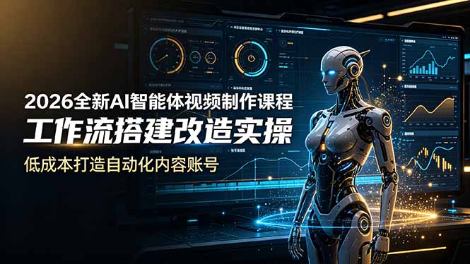 （19127期）2026全新AI Codex智能体视频制作课程，工作流搭建改造实操，低成本打造自动化内容账号
