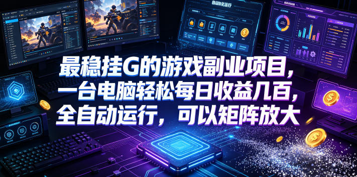 AI游戏全自动挂机项目，单号日入100左右，可矩阵放大！