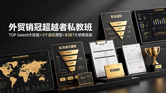（19156期）外贸销冠超越者私教班：TOP Sales9大技能+3个进化模型+B2B7大销售链路，系统进阶