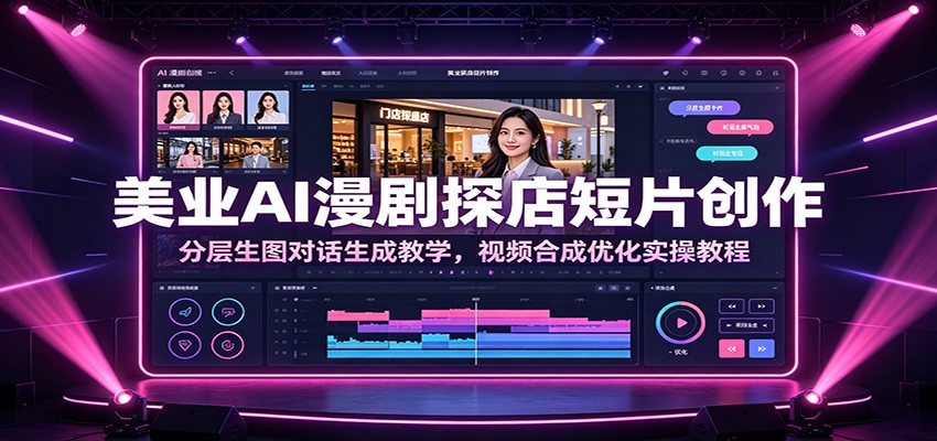 美业AI漫剧探店短片创作：分层生图对话生成教学，视频合成优化实操教程