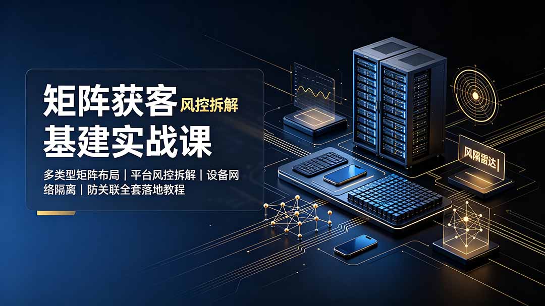 （19319期）矩阵获客基建实战课：多类型矩阵布局｜平台风控拆解｜设备网络隔离｜防关联全套落地教程