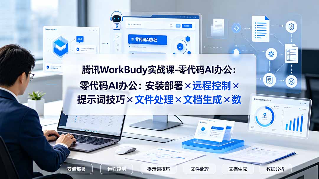 （19325期）腾讯WorkBuddy实战课-零代码AI办公：安装部署×远程控制×提示词技巧×文件处理×文档生成×数据分析