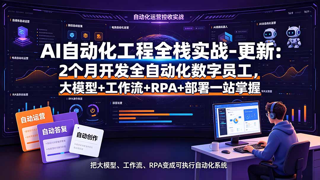 （19279期）AI自动化工程全栈实战-更新：2个月开发全自动化数字员工，大模型+工作流+RPA+部署一站式掌握