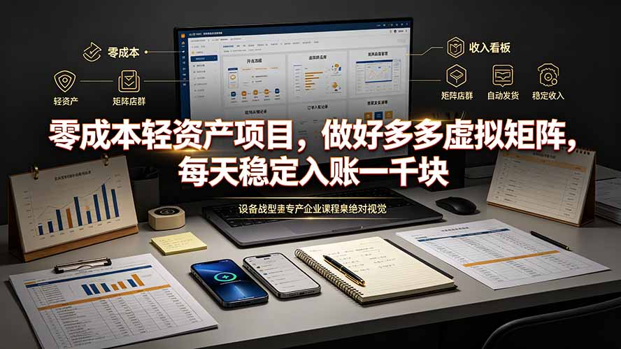 （19522期）零成本轻资产项目，做好多多虚拟矩阵，每天稳定入账一千块