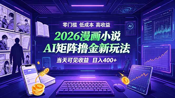 （19219期）爆款小说漫画大阅读    ai矩阵操作    当天可见收益  日入400+    零门槛    高收益